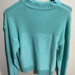 knitted mock neck sweater